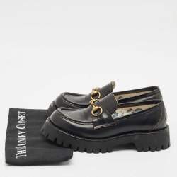 Gucci Black Leather Horsebit Loafers Size 38.5