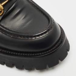 Gucci Black Leather Horsebit Loafers Size 38.5