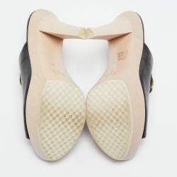 Gucci Black Patent Leather Hysteria Platform Clogs Size 40
