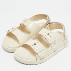 Gucci Cream Rubber Isla Dad Slingback Sandals Size 38