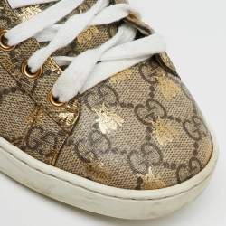 Gucci Beige/Brown GG Supreme Canvas Bee Web Ace Sneakers Size 37.5