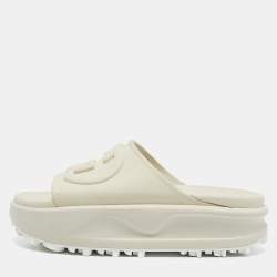 Gucci White Rubber Interlocking G Slide Sandals Size 36