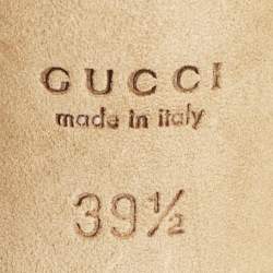 Pre Owned Gucci Blue Suede and Patent  Hollywood Slide Sandals Size 39.5