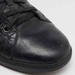 Gucci Black Microguccissima Leather Low Top Sneakers Size 38.5