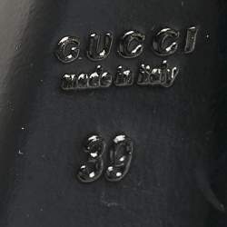Gucci Blue\Gold Leather and Suede Peep Toe Pumps Size 39
