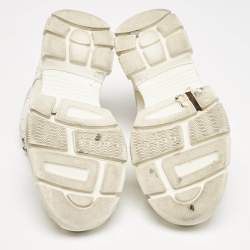 Gucci White Canvas and Leather Flashtrek Chunky Sneakers Size 38