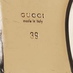 Pre Owned Gucci Off White Leather Princetown Flat Mules Size 39