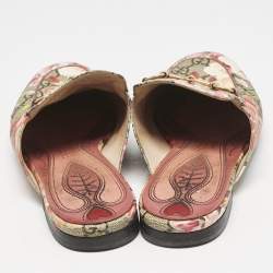 Gucci Multicolor Blooms GG Supreme Canvas Princetown Flat Mules Size 38