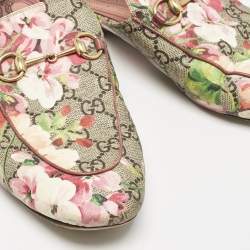 Gucci Multicolor Blooms GG Supreme Canvas Princetown Flat Mules Size 38