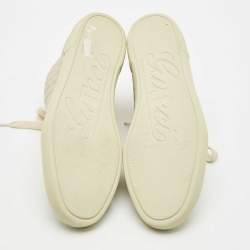 Gucci Cream Microguccissima Leather High Top Sneakers Size 36
