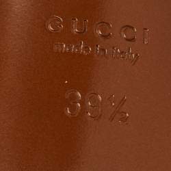 Gucci Brown Leather 'Ride' GG Buckle Pumps Size 39.5