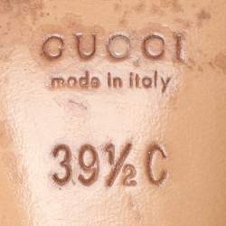 Gucci Off White Guccissima Leather Embellished Pumps Size 39.5
