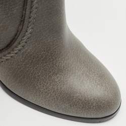 Gucci Grey Leather Bamboo Tassel Knee Boots Size 36.5
