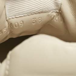 Gucci Cream Leather Disk Print Rhyton Sneakers Size 38