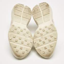 Gucci Cream Leather Disk Print Rhyton Sneakers Size 38