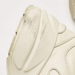 Gucci Cream Leather Disk Print Rhyton Sneakers Size 38