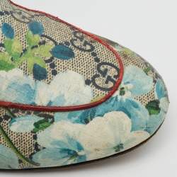 Gucci Multicolor GG Supreme Canvas Blooms Princetown Flat Mules Size 38.5