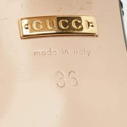 Pre Owned Gucci Black Matelasse Leather GG Marmont Slide Sandals Size 36