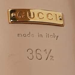 Gucci Beige Leather Angel Platform Sandals Size 36.5