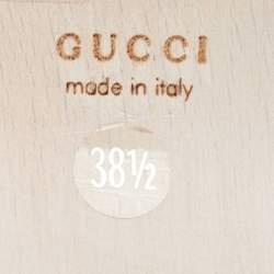 Pre Owned Gucci Beige GG Canvas Wooden Slide Sandals Size 38.5