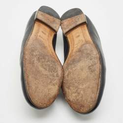 Gucci Black Leather Jordaan Horsebit Slip On Loafers Size 39.5