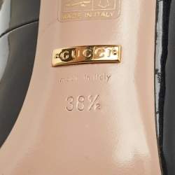 Gucci Black Patent Leather Knotted Bow Pointed Toe Pumps Size 38.5