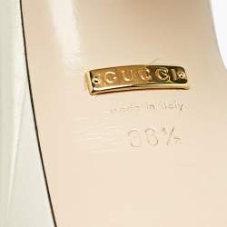 Gucci Cream Leather  Ankle Strap Sandals Size 38.5