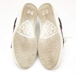 Gucci White Leather Ace Arrow Applique Low Top Sneakers Size 36.5