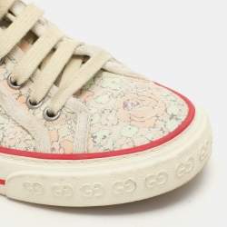 Gucci Multicolor Floral Print Canvas Tennis 1977 Low Top Sneakers Size 37
