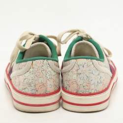 Gucci Multicolor Floral Print Canvas Tennis 1977 Low Top Sneakers Size 37