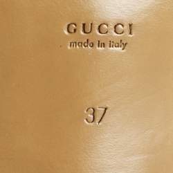 Gucci Off White Leather Interlocking G Horsebit Slip On Loafers Size 37