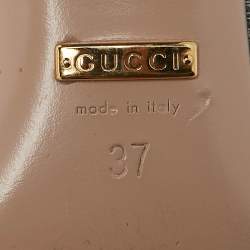 Gucci Beige/Brown GG Supreme Canvas Interlocking G Pumps Size 37