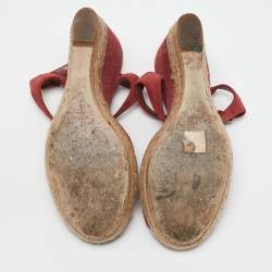 Gucci Pink Guccissima Suede Cork Wedge Sandals Size 39.5