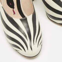 Gucci Cream/Black Leather Mary Jane Pumps Size 41