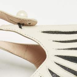 Gucci Cream/Black Leather Mary Jane Pumps Size 41