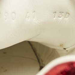 مملوكة مسبقًا حذاء رياضي غوتشي مزين ويب جلد أبيض منخفض من أعلى مقاس 41