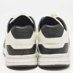 Gucci Black/White Leather Interlocking GG Lace Up Low Top Sneakers Size 39