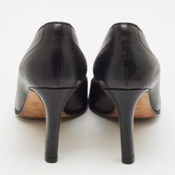 Gucci Black Leather GG Interlocking Pumps Size 38