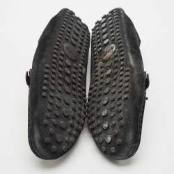 Gucci Black Suede Slip On Loafers Size 38.5