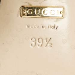 Pre Owned Gucci White Leather Zumi Slide Sandals Size 39.5