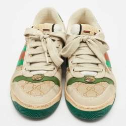 Gucci  Multicolor Nubuck Leather and Canvas Screener Sneakers Size 36