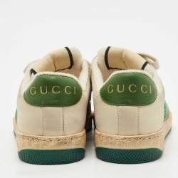 Gucci  Multicolor Nubuck Leather and Canvas Screener Sneakers Size 36