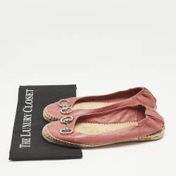 Gucci Red Leather Espadrille Flats Size 38