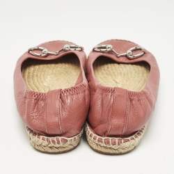Gucci Red Leather Espadrille Flats Size 38