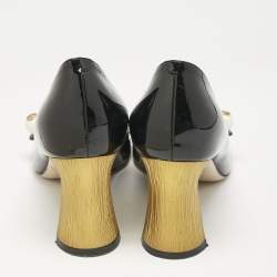 Gucci Black Patent Leather Vernice Pearl Arielle Mary Jane Pumps Size 39