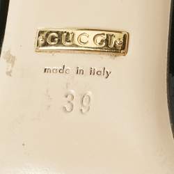 Gucci Black Patent Leather Vernice Pearl Arielle Mary Jane Pumps Size 39