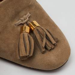 Gucci Beige Suede Mischa Tassel Moccasin Pumps Size 36