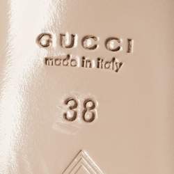 Gucci Purple Eel Leather Block Heel Slingback Pumps Size 38