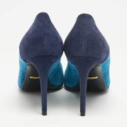 Gucci Tricolor Suede and Leather Pointed Cap Toe Pumps Size 37