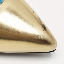 Gucci Tricolor Suede and Leather Pointed Cap Toe Pumps Size 37